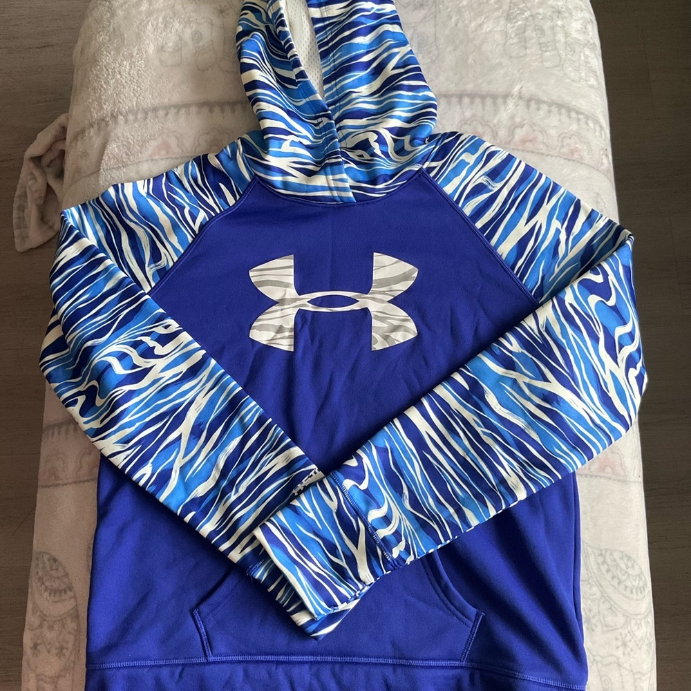 Under Armour Kids Blue and White Patterned Hoodie